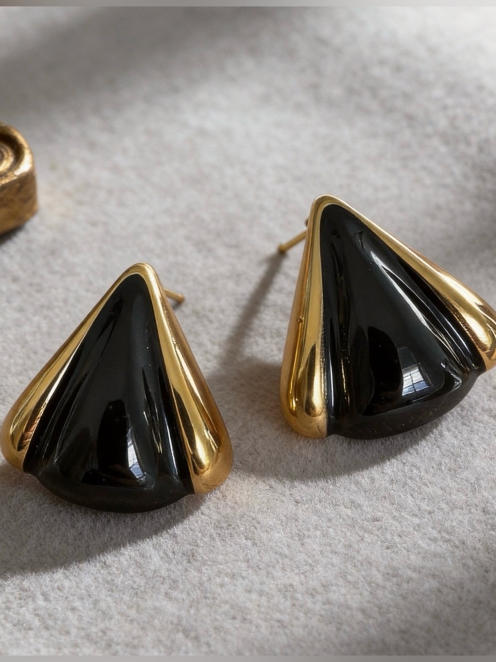 Gold & Black Statement Earrings - Women's Fashion Jewelry